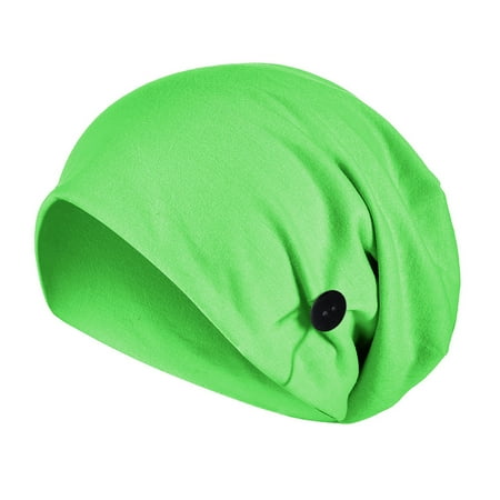 

Dadaria Turbans for Women Detachable Button Women Ruched Solid Cap Hat Beanie Wrap Scarf Cap Mint Green Women