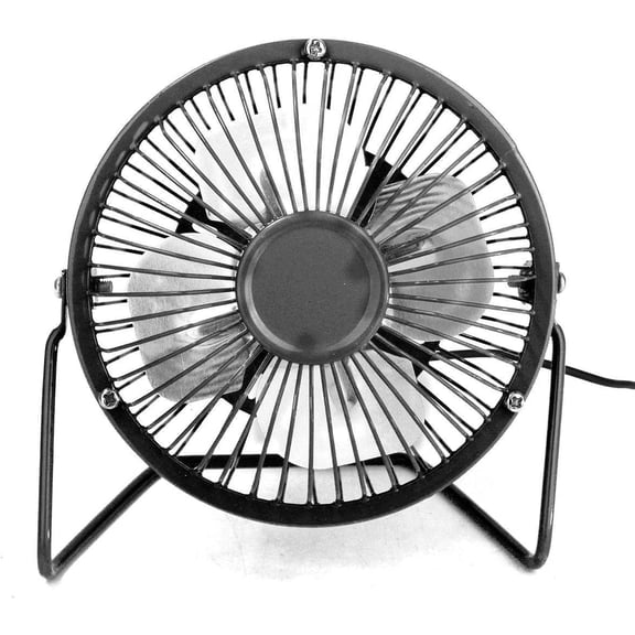 4'' Mini Desk Fan, Happon Portable 360 Degree Rotating Mini USB Table Desktop Personal Fan - Black