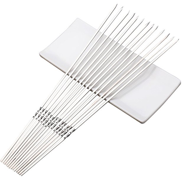 Pincho para barbacoa JShteea 20 piezas pincho plano reutilizable para barbacoa herramientas de Picnic para acampar al aire libre El nuevo