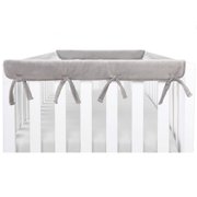 American Baby Company Heavenly Soft Chenille Reversible Rail Covers for Crib Sides, 2 Piece, Gray & White