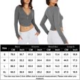 thumbnail image 2 of Blusa Mangas Largas Top con cuello en V profundo, parte superior con botones, camisa básica informal ajustada para mujer Kuymtek Gris T S para Mujer, 2 of 6