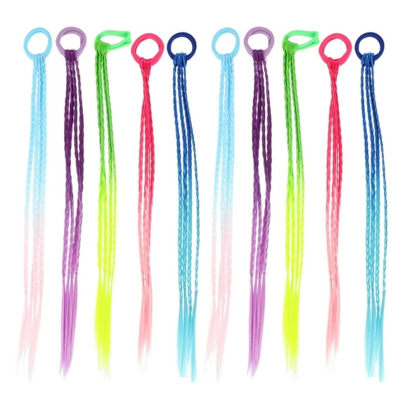 SKISUNO 10Pcs Ponytail Extensions Long Hair Pieces For Girls And Family