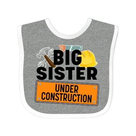 

Inktastic Big Sister Under Construction Girls Baby Bib