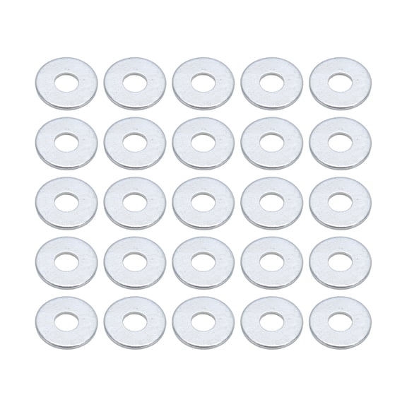 Unique Bargains Universal Flat Washer 4mm ID 12mm OD Thickness Durable Alloy Steel Fender Washer Silver Tone 25 Pcs