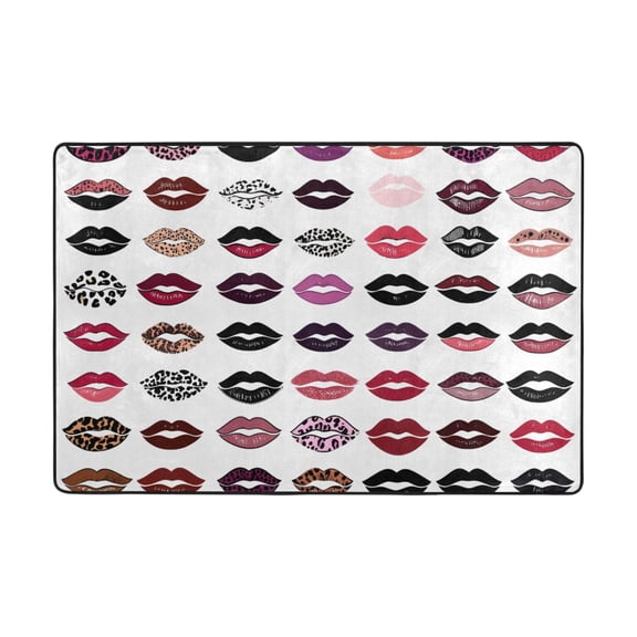 Ryvnso Mouth Pattern Area Floor Mats Large Nursery Rugs Non-Slip Carpets Doormat 36" x 24"