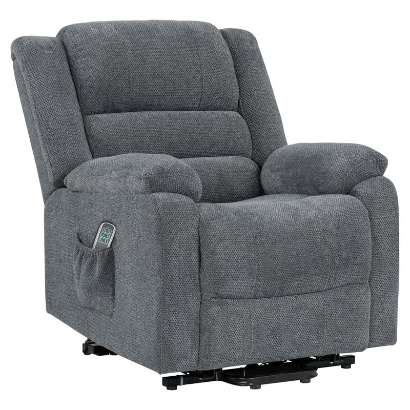 Lane Furniture Buxton 33" Fabric Recliner Power Lift Chair in Gray
