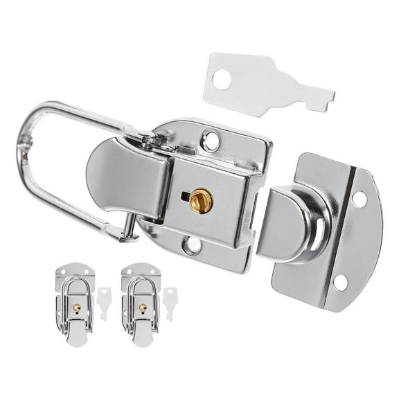 FRCOLOR 3 Sets Of Metal Suitcase Lock Hasp Heavy Duty Metal Latch With Keys For Luggage Toolboxes And Storage Boxes Universal Replacement Hasp Latch