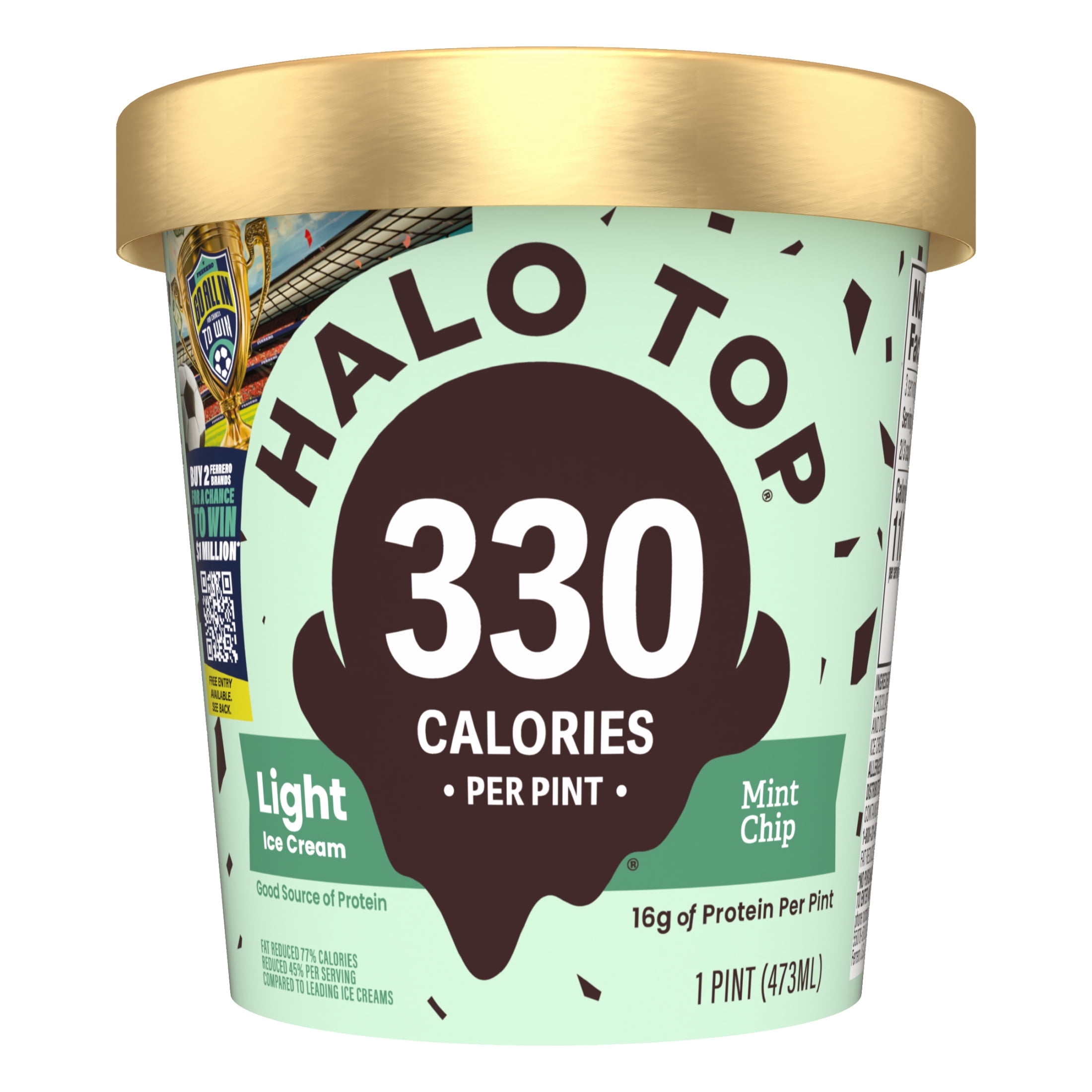 Halo Top Mint Chip Light Ice Cream, 16 fl oz Pint