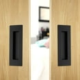 thumbnail image 4 of Malimali Recessed Finger Flush Pulls - 6 Inch Matte Black Stainless Steel Rectangular Door Pull Hardware (4 Pack) for Pocket, Closet Sliding and Barn Door, 4 of 6