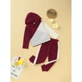 thumbnail image 3 of 12 Months Baby Girls Clothes 24 Months Girls 2PCS Fall Winter Outfits Hooded Toddler Girls Long Sleeve Hoodie Top pants Set Red, 3 of 7