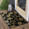thumbnail image 2 of Floral Entryway Door Mat, Welcome Mats Outdoor or Indoor, Dark Grey, FW-2408, 2 of 5