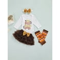 thumbnail image 3 of Qiylii Baby Girls Thanksgiving Day Clothes Set Romper+Skirt+Leg Warmers, 3 of 8