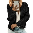 thumbnail image 5 of Delayuji Jean Jacket Women Women Casual Fashion Urban Sequin Sequins Sparkling Cardigan Jacket Casual Jackets for Women Black Xxl, 5 of 9