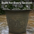 thumbnail image 4 of Sunnydaze Arabella 19.5" x 19.5" x 17.5" Round Sable Polyresin Outdoor Planter Pot 2-Count, 4 of 16