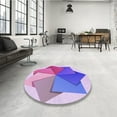 thumbnail image 4 of Ahgly Company Machine Washable Indoor Round Transitional Dark Orchid Purple Area Rugs, 7' Round, 4 of 7