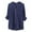 Dark Blue, variant on WTXUE Button-Up Shirts 3/4 Sleeve, Notch Neck Shirts for Women's Shirt Sun Loose Thin Cotton Linen Top with Stand Collar Linen Shirts Cover-Up for Women Green L
