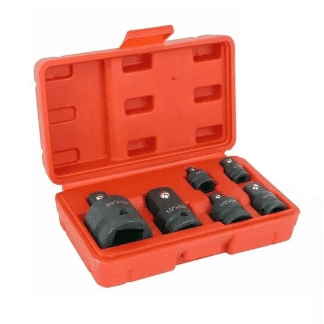 Juego Adaptadores Para Dados Y Llaves De Impacto 6 Pz Rojo/Negro