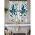 thumbnail image 6 of Teal Octopus Coastal Living Room Curtains 72 Inches length, Summer Beach Vintage Nautical Window Treatment Curtain Drapes, Light Filtering Drapes for Bedroom Laundry Room, 52"x72", 2 Panels, 6 of 7