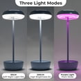 thumbnail image 5 of GRANDPATIO Outdoor Solar Steel Table Lamp with USB Port and Multi-Mode Lighting, Blue, 5 of 6
