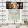 thumbnail image 3 of Beach Landscape Printed Window Curtains Valances Sea Palm Trees Sundet Natural Scenery Rustic Window Valance for Living Room Bedroom, Kitchen Valance Rod Pocket Window Curtain 54 by 18 in, 1 Panel, 3 of 6