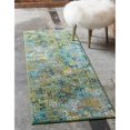 thumbnail image 1 of Unique Loom 3142278 2 ft. 7 in. x 10 ft. Bondi Chromatic Runner Rug, Green, 1 of 7
