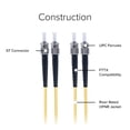 thumbnail image 5 of ST/ST 9/125 Singlemode Duplex Fiber Patch Cable - OS1 - 1 Meter | High Performance Fiber Optic Cable for Fast, Reliable Connectivity, 5 of 6