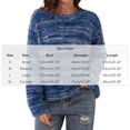 thumbnail image 3 of Turilly Women's Fuzzy Striped Sweater Crew Neck Long Sleeve Cozy Winter Top, 3 of 6