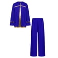thumbnail image 3 of vastwit Kids Liturgical Praise Dance Outfit Long Sleeve Metallic Pullover Top with Wide Leg Pants Worship Dancewear Blue 8, 3 of 7