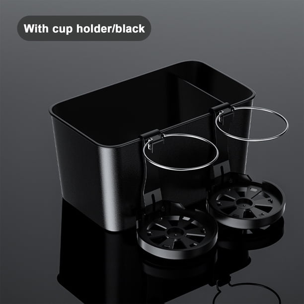 Organizador de respaldo para asiento de automóvil | Bolsa de almacenamiento colgante multifuncional con portavasos dobles, caja de pañuelos, ganchos, soporte para teléfono | ABS y cuero | Se adapta