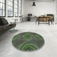 thumbnail image 4 of Ahgly Company Machine Washable Indoor Square Transitional Dark Forest Green Area Rugs, 3' Square, 4 of 7