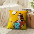 thumbnail image 4 of LALILO Throw Pillow Covers Young And With Laptop Pop Art Woman Cushion Cover 18" x 18", 2 Pack, 4 of 6