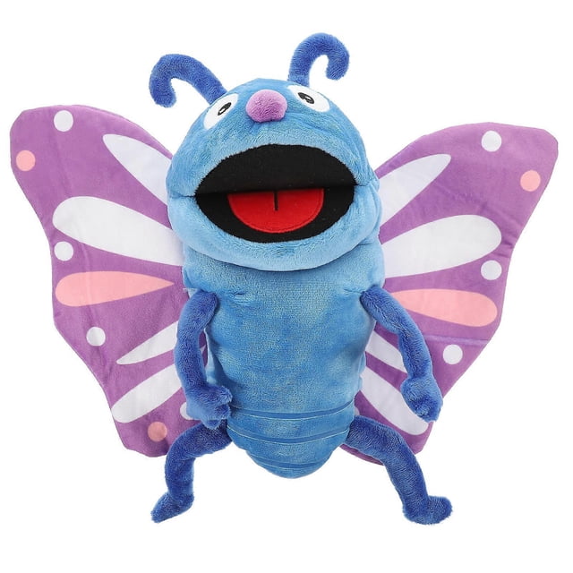 Plush Cartoon Butterfly Hand Puppet Stuffed Insect Interactive Butterfly Puppet