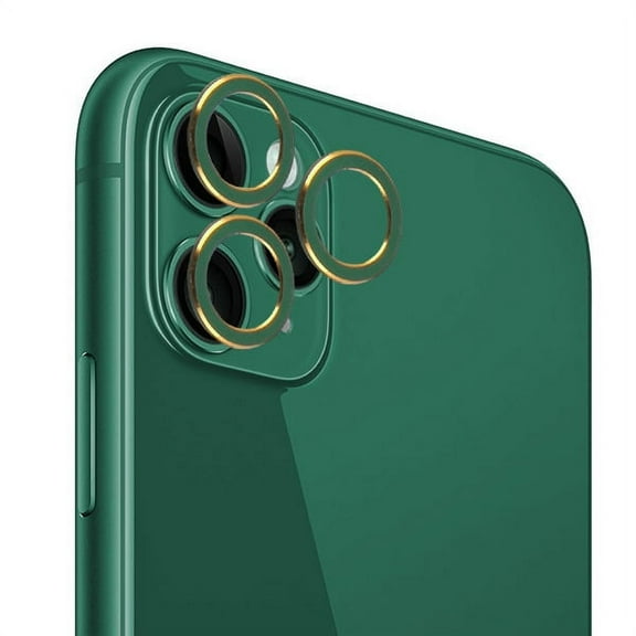 Apple iPhone 11 PRO MAX /iPhone 11 PRO [3 Pack] Metal Camera Lens Tempered Glass Screen Protector Back Camera Lens, HD Clear Anti-Scratch [GREEN] for Apple iPhone 11 Pro Max, Apple iPhone 11 Pro