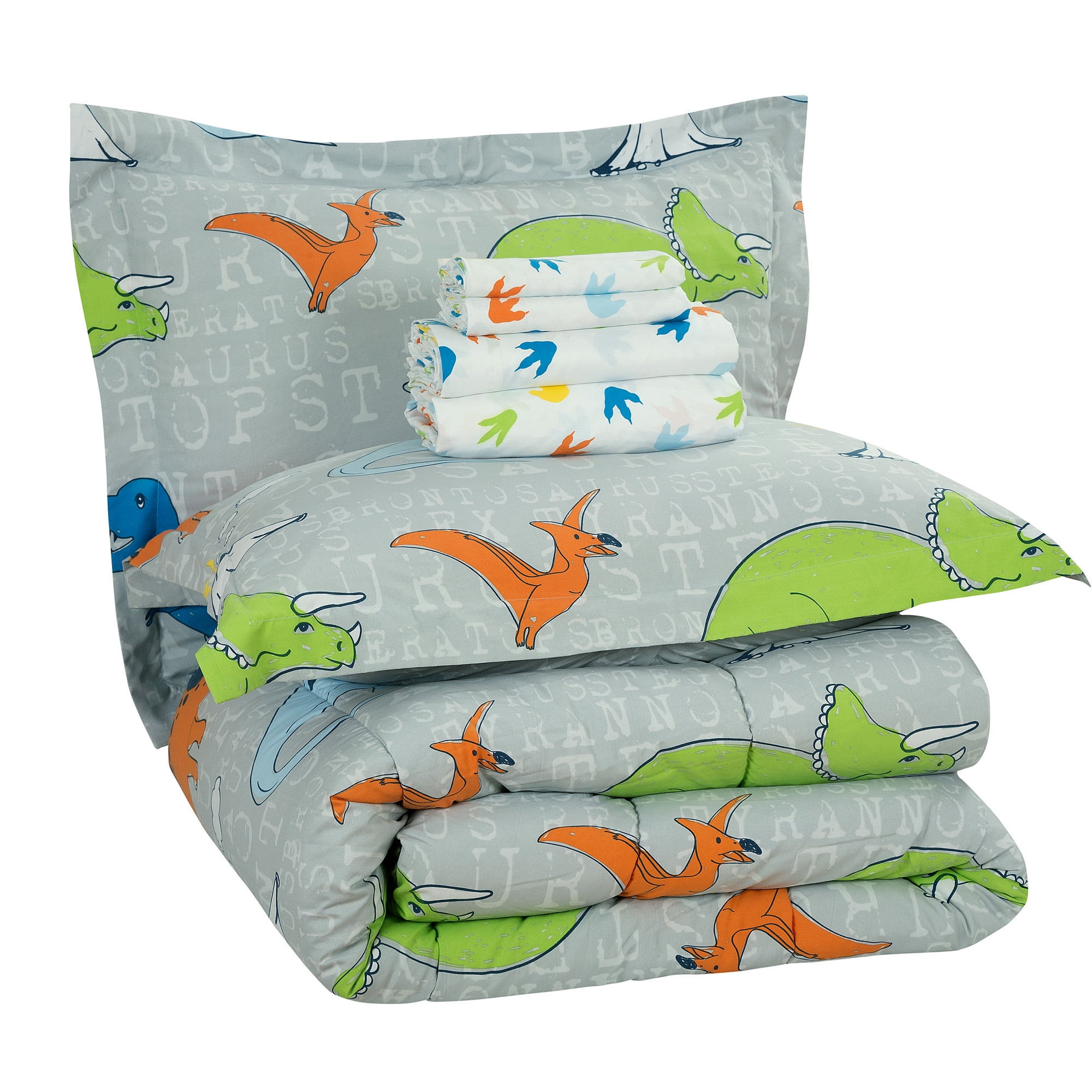 Full 7-Piece Comforter Set, Kidz Mix Dinosaur Volcano Walk Super