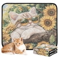 thumbnail image 2 of Qxltty Sunflower Cute Kitten Cat litter Pads Pet Set of 2 Diaper Mats Center Anti-leakage Layer Absorbent Soft and Comfortable, 2 of 7