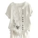thumbnail image 4 of Fiudx Camisas para Mujer Camisetas Holgadas con Estampado de Manga Corta Informal de Verano para Mujer, 4 of 4
