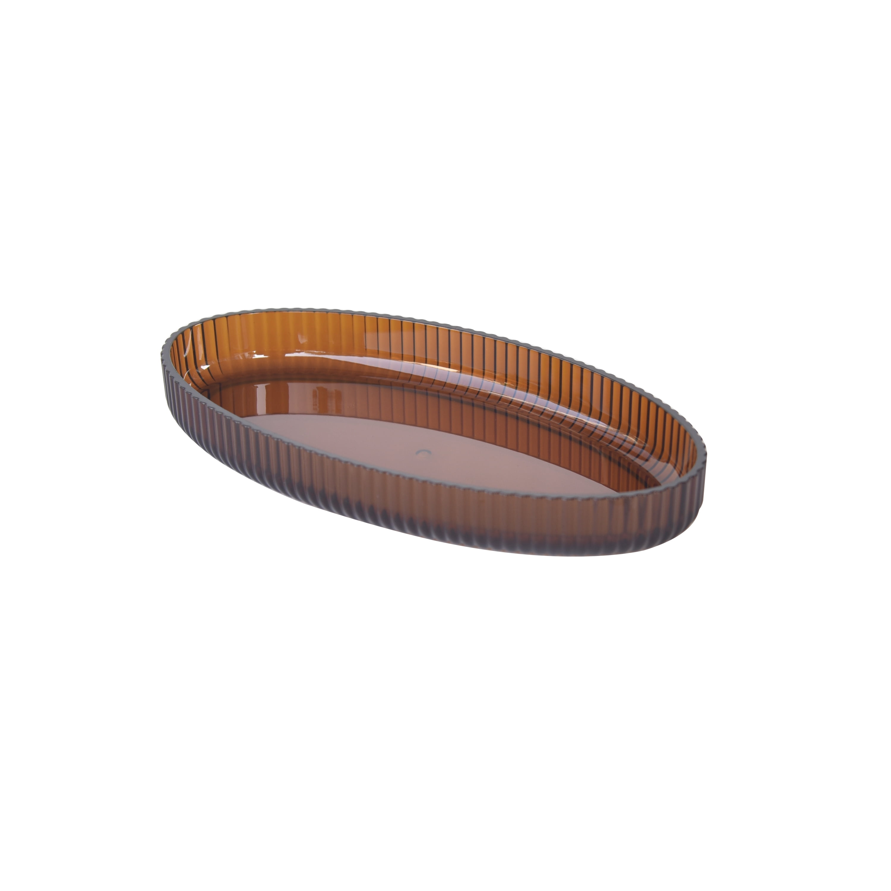 Mainstays Fluted Plastic Tray, Brown