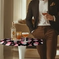 thumbnail image 4 of SEANATIVE Cocktail Table Covers 24 Inch Washable Round Table Cloth Cocktail Table Top Cover with Elastic Fit Highboy Tablecloths for Event Graduation Party, Pink Valentine's Day Gnome Love Black, 4 of 7