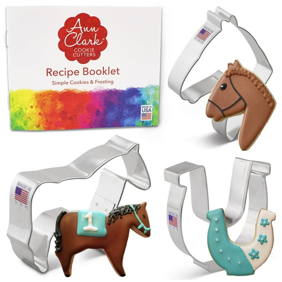 Ann Clark Horse Cookie Cutter Set, 3-Piece, Made in USA