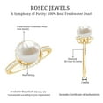 thumbnail image 5 of Rosec Jewels Freshwater Pearl Solitaire Ring with Diamond Side Stones (8 mm, 8 Carat), 18K Yellow Gold, US 10.50, 5 of 8