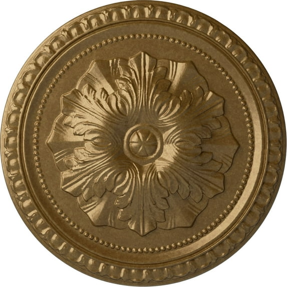 Ekena Millwork 18"OD x 1 3/8"P Richmond Ceiling Medallion (Fits Canopies up to 2 5/8"), Hand-Painted Pale Gold