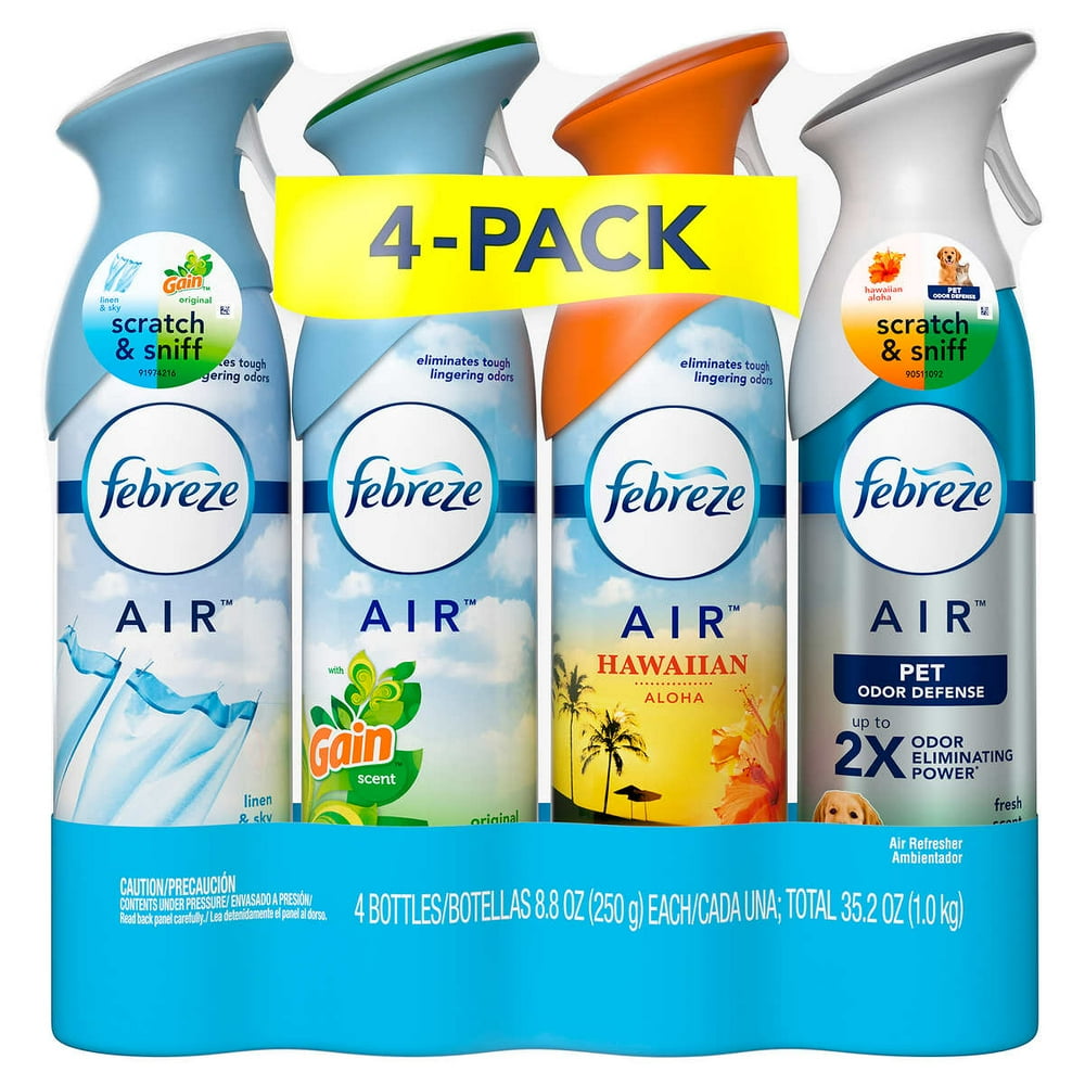 Febreze Air Refresher, Variety Pack, 8.8 Ounce (4 Count)
