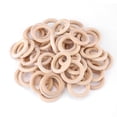 thumbnail image 1 of 50 piezas de anillos redondos de madera natural sin terminar para manualidades de madera, 1 of 14