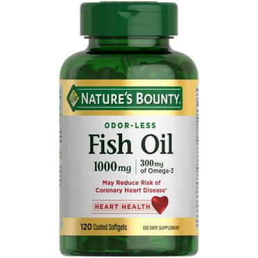 Nature's Bounty Fish Oil With Omega 3 Softgels, 1000 Mg, 120 Ct