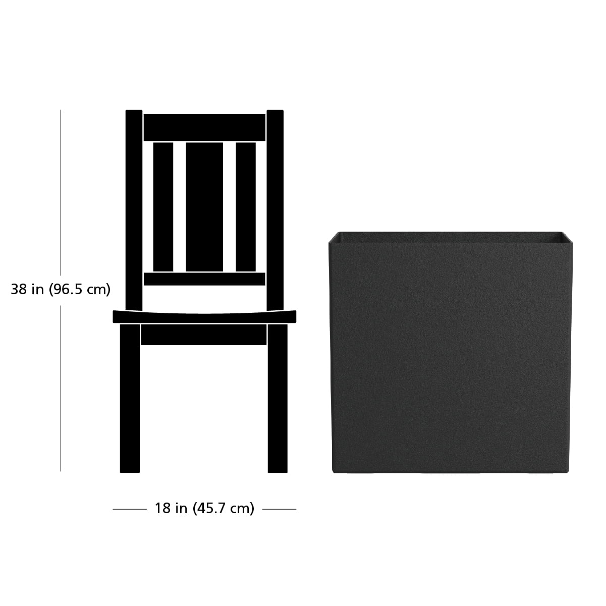 Mainstays Asher 24" x 12" x 24" Rectangle Rich Black Plastic Planter