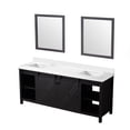 thumbnail image 5 of Lexora Home Marsyas 80" Quartz Top Double Vanity with Sinks and Mirrors in Brown, 5 of 11