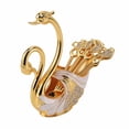 thumbnail image 1 of Premium Alloy Swan Dinnerware Set with 6 Spoons, Long Lasting Mirror Polishing, Versatile Use for Dining Parties, Decorative Swan Base Holder or Stirring Mixing Coffee Desserts, 1 of 7
