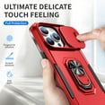 thumbnail image 2 of for iPhone 14 Pro Max Hard Case, with Camera Cover & Kickstand Holder, Built-in 360°Rotate Ring Stand Anti-scratch Drop Protection Magnetic Phone Case for Apple iPhone 14 Pro Max - Red, 2 of 7