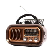 Portable Vintage Retro Bluetooth Speaker Radio, Portable Radio AM FM SW Bluetooth Speaker, Retro Radios Vintage Transistor with Best Sound - Brown