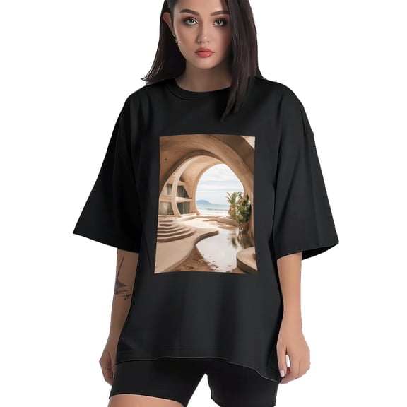 Plus Size Shirt for Women Black Tops for Women Short Sleeves Shirt for Women Tropical Beach T Shirt Crewneck Shirt for Women XS